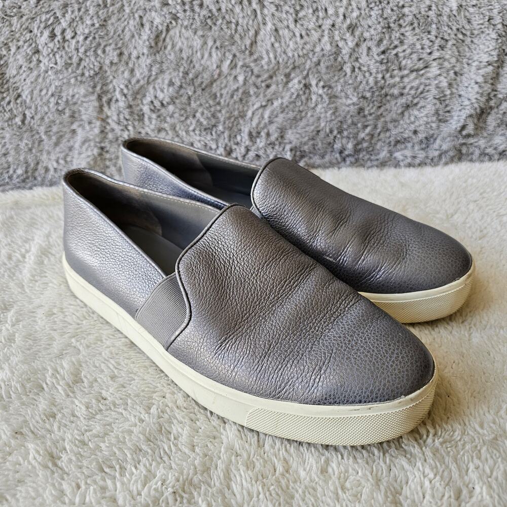 VINCE. Women's Blair Slip On Sneakers Size 8M Metallic Silver Low Top Comfort